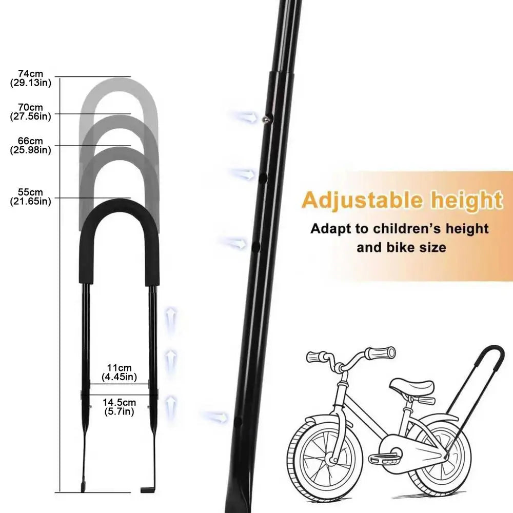 Bike Training Bar Child Cycling Safety Trainer Push Stick, Kids Cycling Riding Balance Teaching Attachment Stick for 3-8 Year