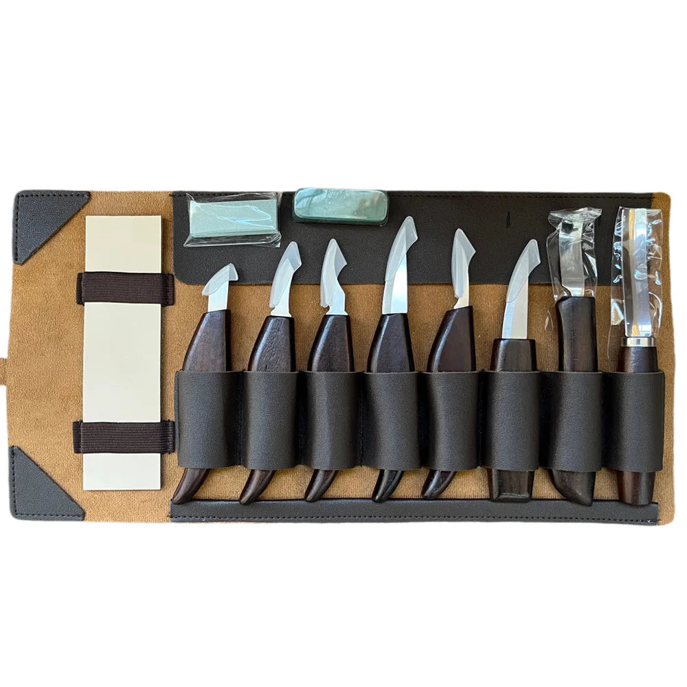 Wood Carving Kit Wood Tools Hand Carving Knife Set File Spoon for Beginners Whittling Woodworking Luxury Woodcarving Knife Set