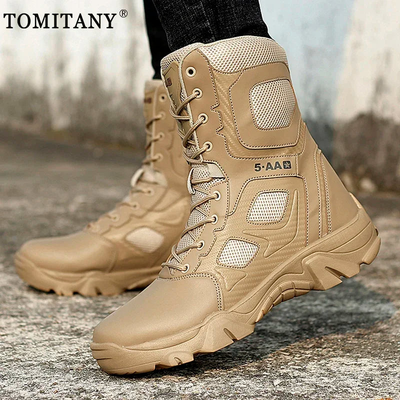 Men Shoes 2024 Winter Men Combat Tactical Boots Ankle Work Safety Shoes Special Force Army Boots Male Waterproof Motorcycle Shoe