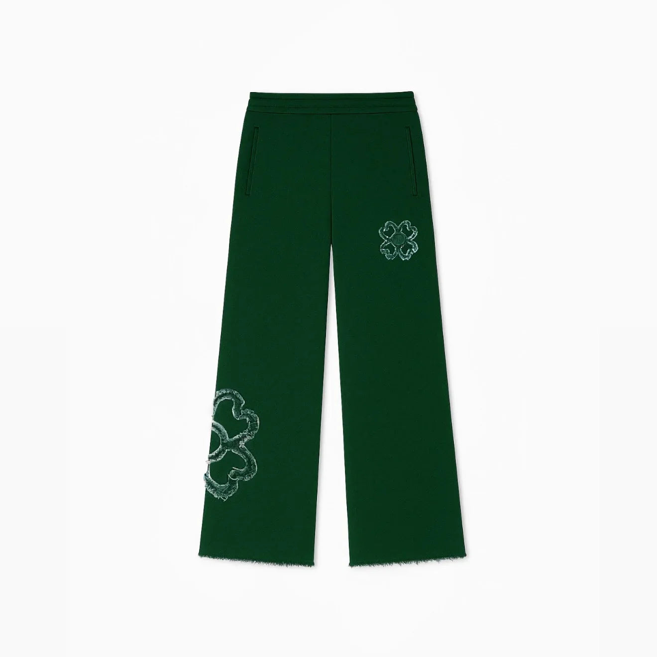 European Street Style Four-Leaf Clover Men's Oversized Activewear Set, Unisex Fit Zip-Up Hoodie Multi-Color Trendy Two-Piece Set