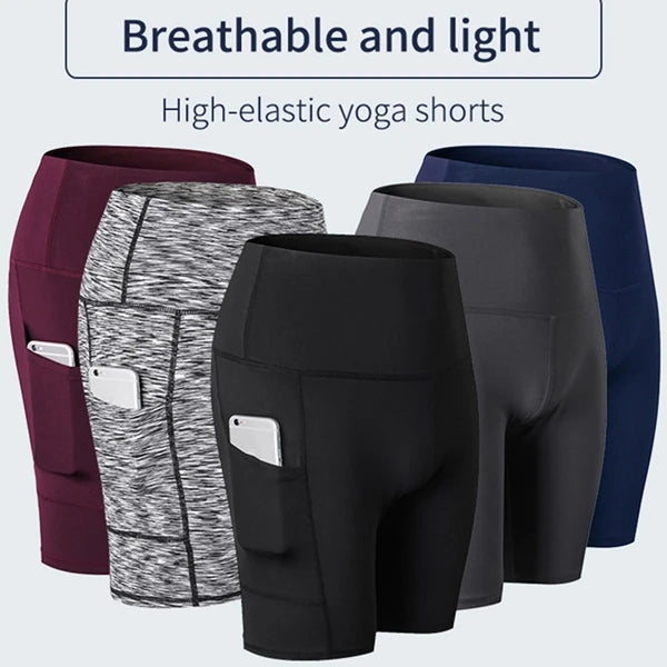 Women Yoga Shorts High Waist Workout Gym Shorts Fitness Yoga Lift Butt Fitness yoga leggings Running Cycling Short Pants