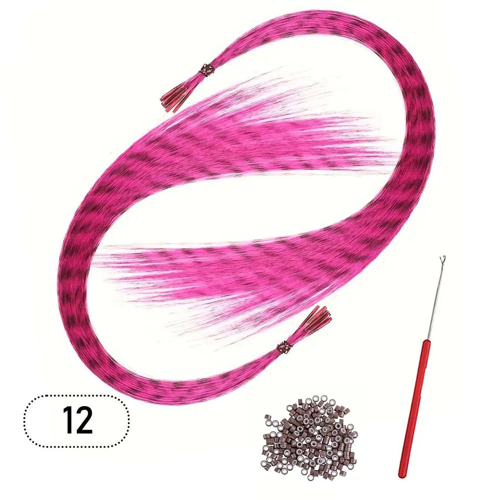 Synthetic Colored I-Tip Faux Feather Hair Extensions 16" 20 Strands Women's Heat Resistant Fiber Festival Extensions Accessories