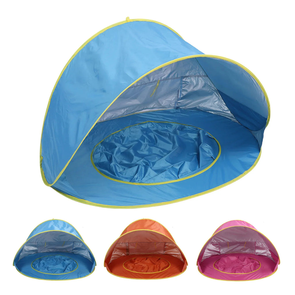 【New】Beach Tent Sun Shelter  Up Beach Tent Sun Proof Wind Proof Portable Baby Beach Tent with Pool Storage Bags for Outdoor