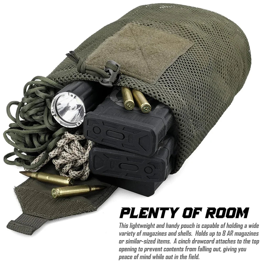 Tactical Style Roll-Up Mesh Utility Pouch, Lightweight Foldable Storage Pocket for Outdoor & EDC Use