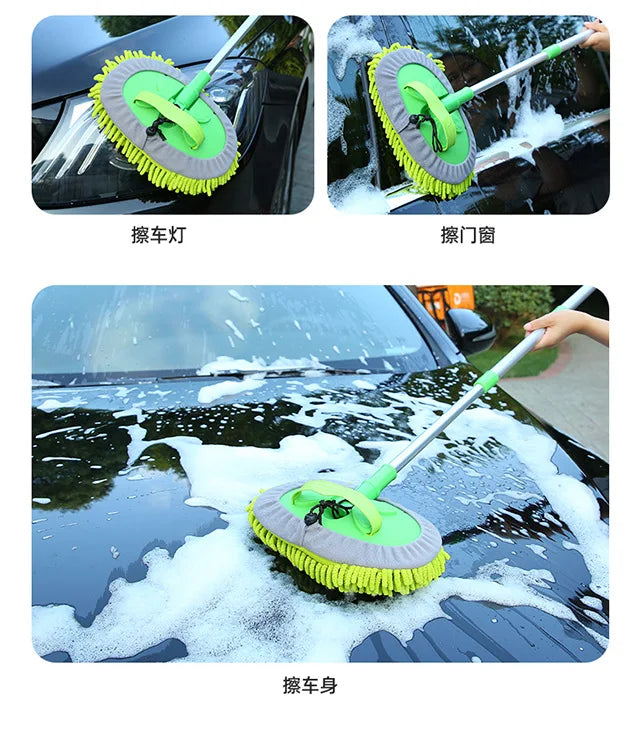 Car Cleaning Tools Car Detailing Cleaning Brush Adjustable Super Absorbent Telescoping Long Handle Cleaning Mop Auto Accessories