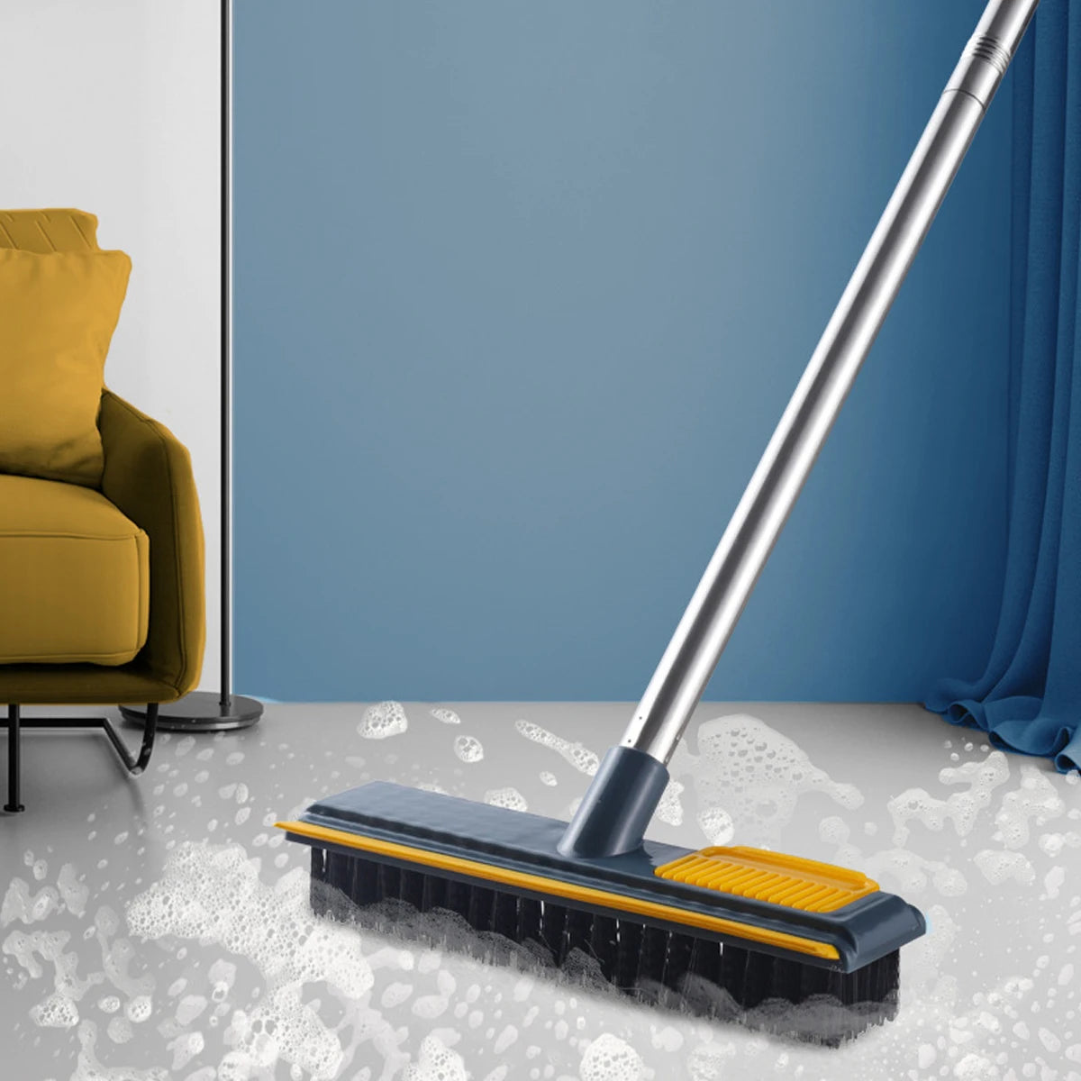 2 in 1 Household Cleaning Brush Floor Scrub Bathroom Cleaning Tools Swith Adjustable Long Handle Brush for Cleaning Tile Tools