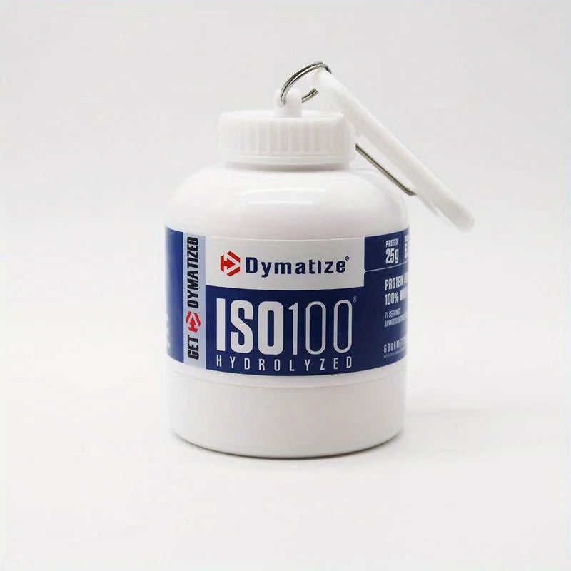 1pc 100ML Outdoor Sport Mini Portable Protein Container Powder Bottle with Whey Keychain Health Funnel Medicine Box
