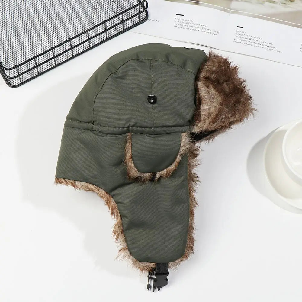 Men Women Trapper Bomber Hats Russian Ushanka Warm Winter Fur Earflap Ski Hat