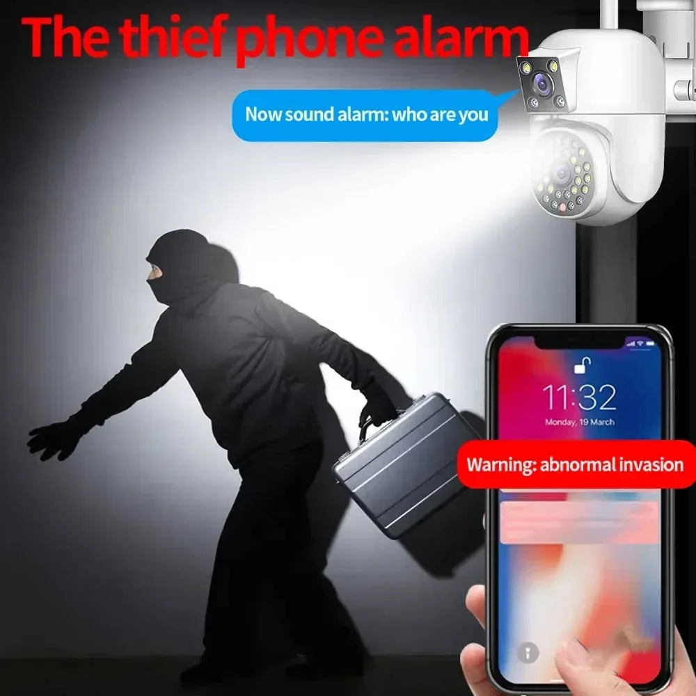 IPC360 HOME 4K 8MP Dual Lens WIFI Camera 2K 4MP Dual Screen PTZ Camera Outdoor Waterproof Auto Tracking Security Wireless Camera