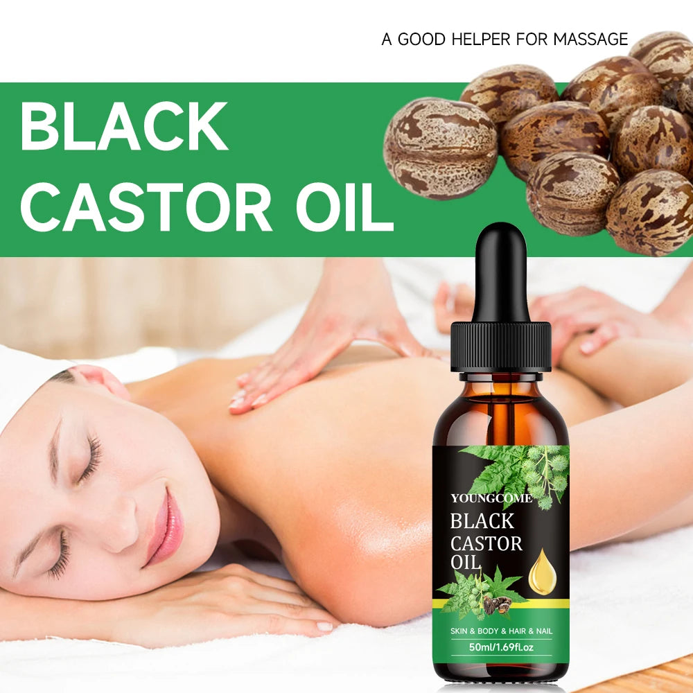 Black Castor Oil Healthy Organic Castor Oil Improves Hair Line Toughness Nourishes The Body Skin Hair Massage Moisturizing 60ml