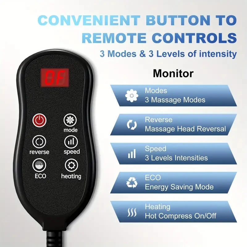 Electric Foot & Calf Massager - Shiatsu Kneading Relaxation Device with Heat
