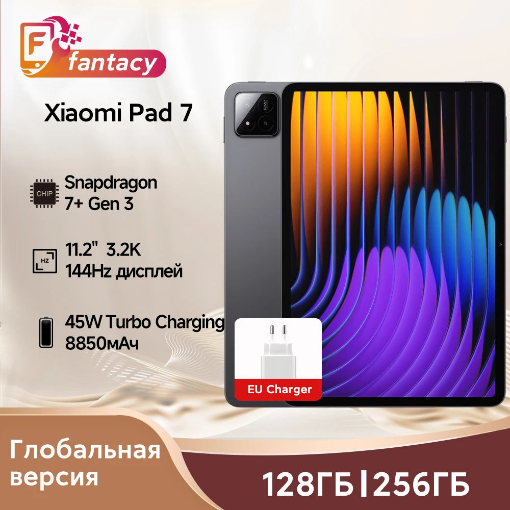 Xiaomi Pad 7 Global Version Snapdragon 7+ Gen 3 Octa core CPU 11.2" 3.2K 144Hz Display 45W Turbo Charging 8850mAh Battery
