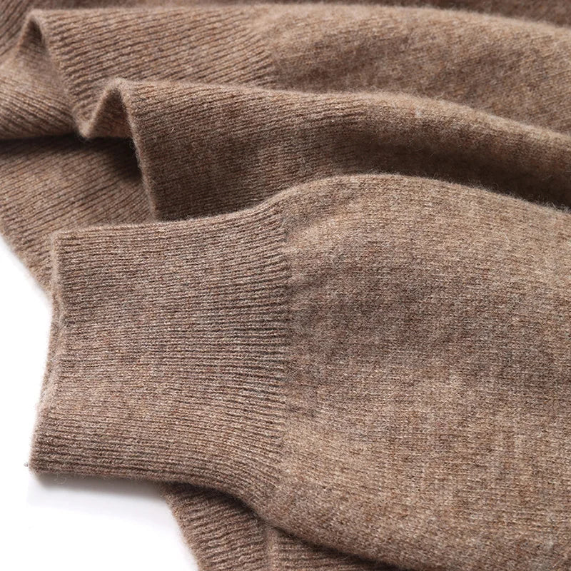 Autumn/Winter Men's Hooded Jumper 100% Merino Wool Knitted Sweatshirt Casual Large Top Long Sleeve Sweater Knitted Top