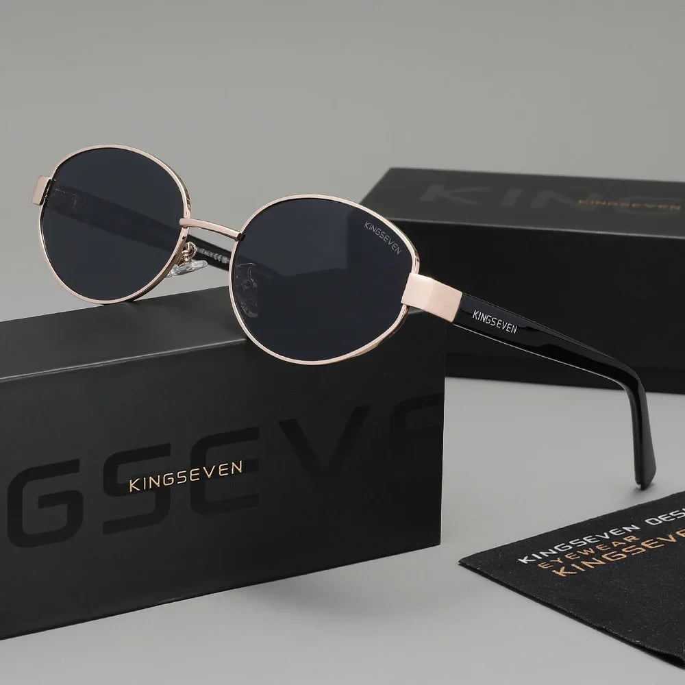 Brand Retro Luxury Sunglasses Women Men Polarized UV400 Glasses Alloy Oval Frame Anti-glare Fashion Driving Causal Eyewear