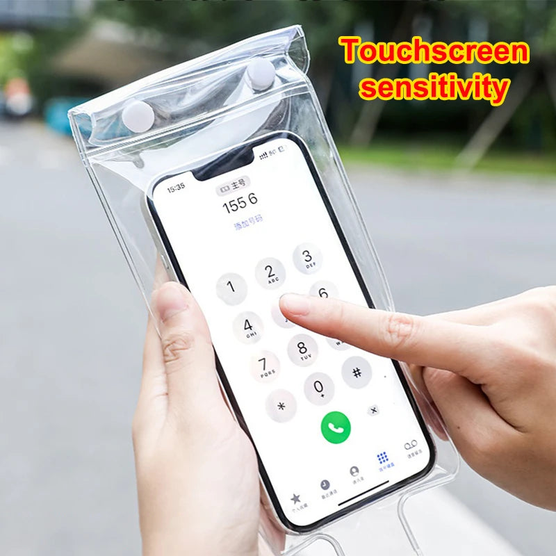 5PCS Waterproof Phone Cover Clear Case for Rider Motocycle Ridding Rainproof Phone Pouch Dry Bag Touchable Screen for Charge