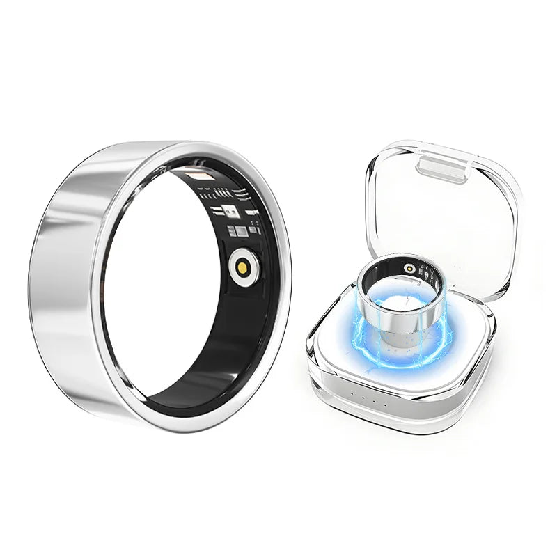 Smart Ring Heart Rate Health Monitor with Oxygen Sleep Blood Pressure Tracking Waterproof Multi-Sport Gesture Control