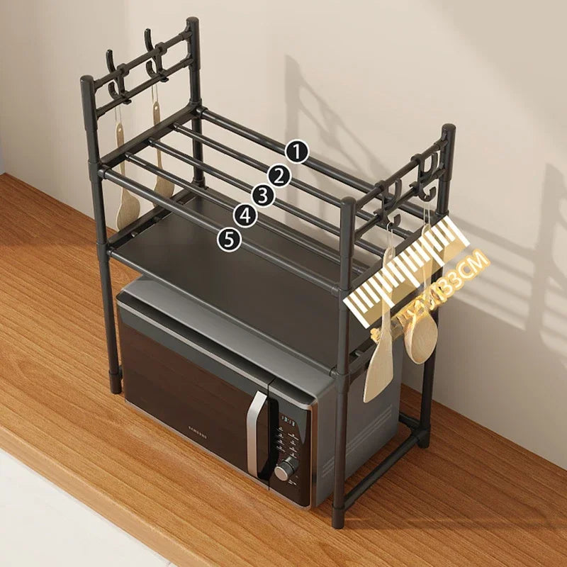 Kitchen Storage Rack Multi-Layer Microwave Rack Simple Standing Countertop Condiment Oven Organizer Shelf Kitchen Accessories
