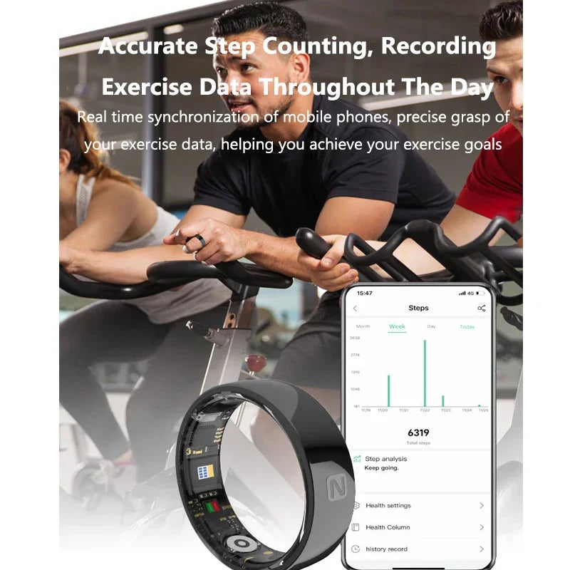 Ceramic NFC Smart Ring Womens Men Electronic Smartring 5ATM Waterproof Sports Fitness Sleep Tracker for Xiaomi Huawei Phone