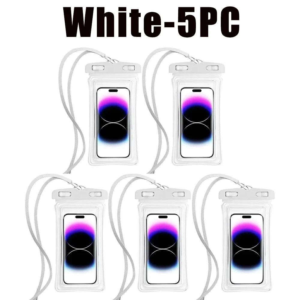 Floating Waterproof Phone Pouch Universal Water Resistant Phone Case Under 7.2 Inches Phone Dry Bag Essential for Water Sport