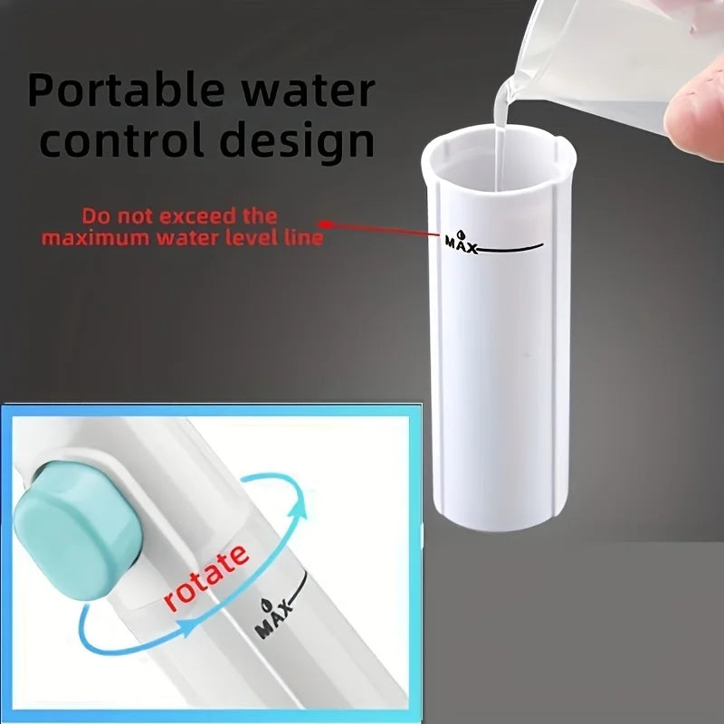 Ergonomic Manual Dental Irrigator High-Pressure Water Flosser for Teeth Cleaning Curved Design Plaque Removal No Battery Needed