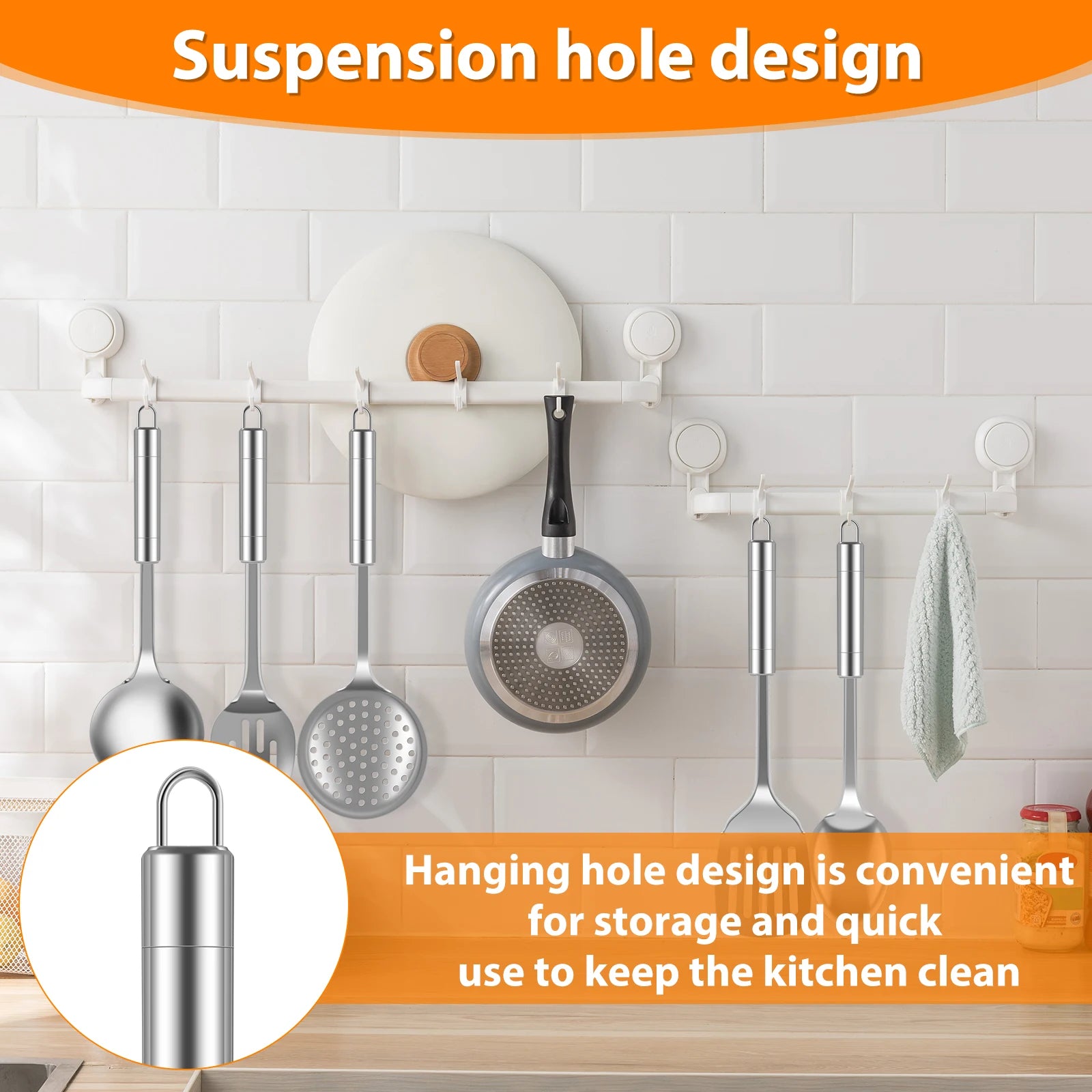 5/10Pcs Kitchen Cooking Utensils Set Stainless Steel Shovel Soup Spoon Spatula Utensils Dinnerware Kitchen Cooking Tool Set