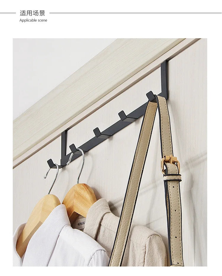Over The Door 5 Hooks Home Bathroom Organizer Rack Clothes Coat Hat Towel Hanger Housekeeping Organizers Storage Hooks Holder