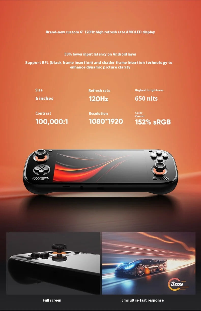 AYN Odin 3 Game Console 6Inch 1080P 120Hz AMOLED Screen Game Console 8000mAh Hall-Effect Joystick/Trigger Handheld Game Consoles