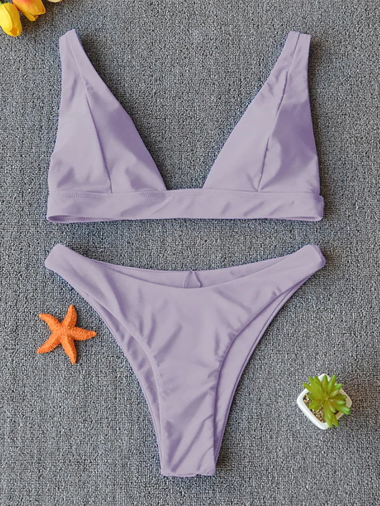 Bikini 2025 Micro Sexy Swimsuit Women Push Up Swimwear Two Piece Bikini Set Solid Bather Bathing Suit Swim Suit Female