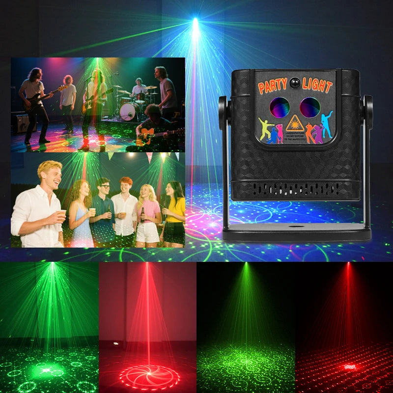 Mini 60  Patterns Projector Party Effect Lights DJ Disco Holiday Christmas Dance Bedroom Decoration Car Lamp Show Gift YR10