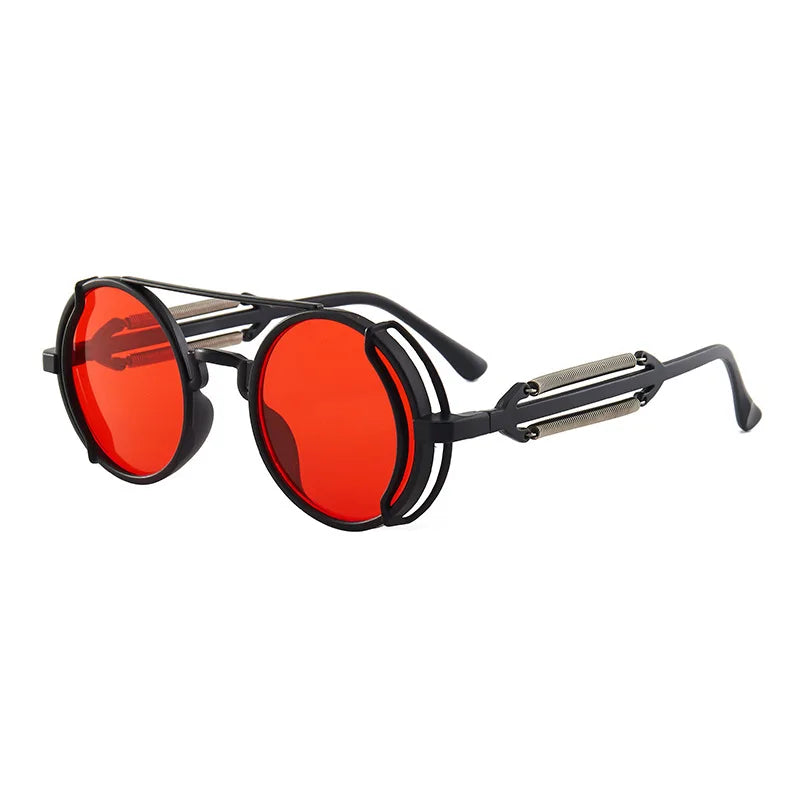 Retro Classic Steampunk Sunglasses UV400 Round Frame Design Colored Lenses Glasses Eyewear Gothic Men Women Sunglasses Steampunk