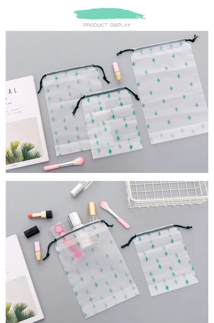 Transparent Drawstring Swimming Bags Beach Sea Gym Storage Bag Swimsuit Dry Bag Waterproof Outdoor Travel Portable PE Pouch