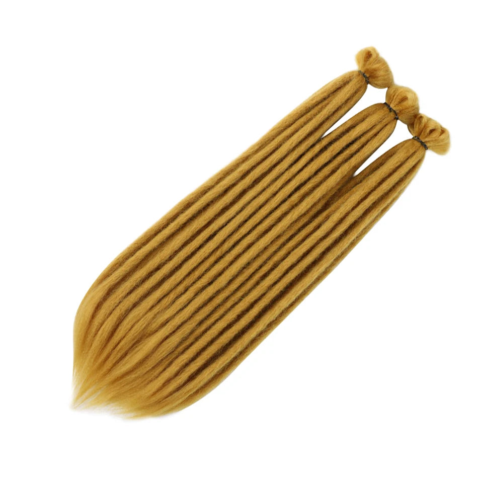 Synthetic Handmade Dreadlocks Hair Extensions Natural Braiding Hair For Black Women Crochet Hair Ombre Colored Crochet Braids