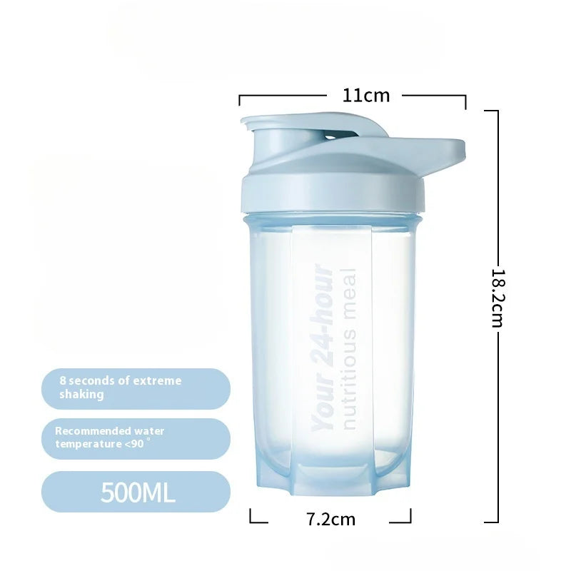 1PC 500ml Protein Powder Shaking Cup Portable Sport Shaker Bottle Fitness Gym Shaker Whey Protein Powder Mixing Bottle