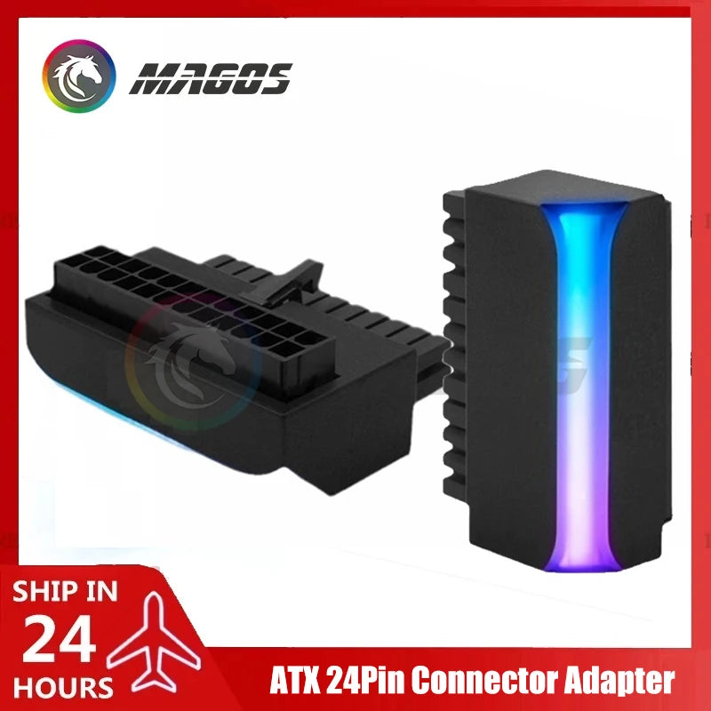 Computer ATX 24 Pin 90° Adapter Elbow Connector Steering Head Cleaner Cable Manage Wiring Artifact M/B 5V 3Pin ARGB SYNC
