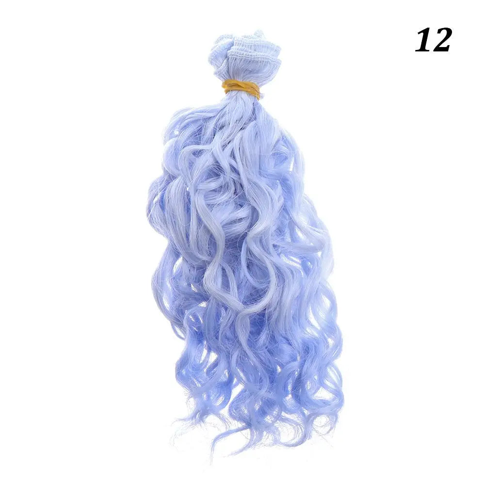15*100cm Fashion Mini Tresses Doll Hair 1/6 1/4 1/3  High-Temperature Curly Wigs Screw Periwig Toy Toupee Kids Gifts Accessories