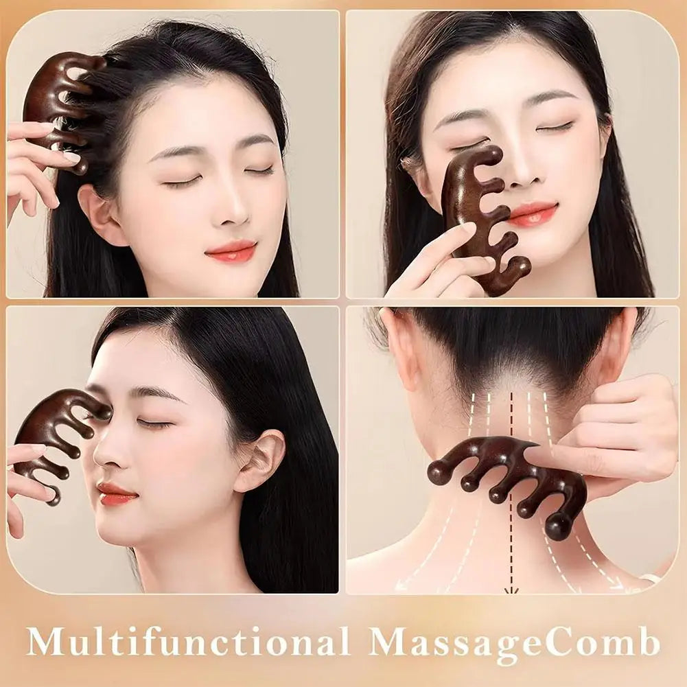 Gua Sha Massage Comb, Head and Face Scalp, Natural Facial Massager, Wide Tooth, Guasha Scraping, Body Massage