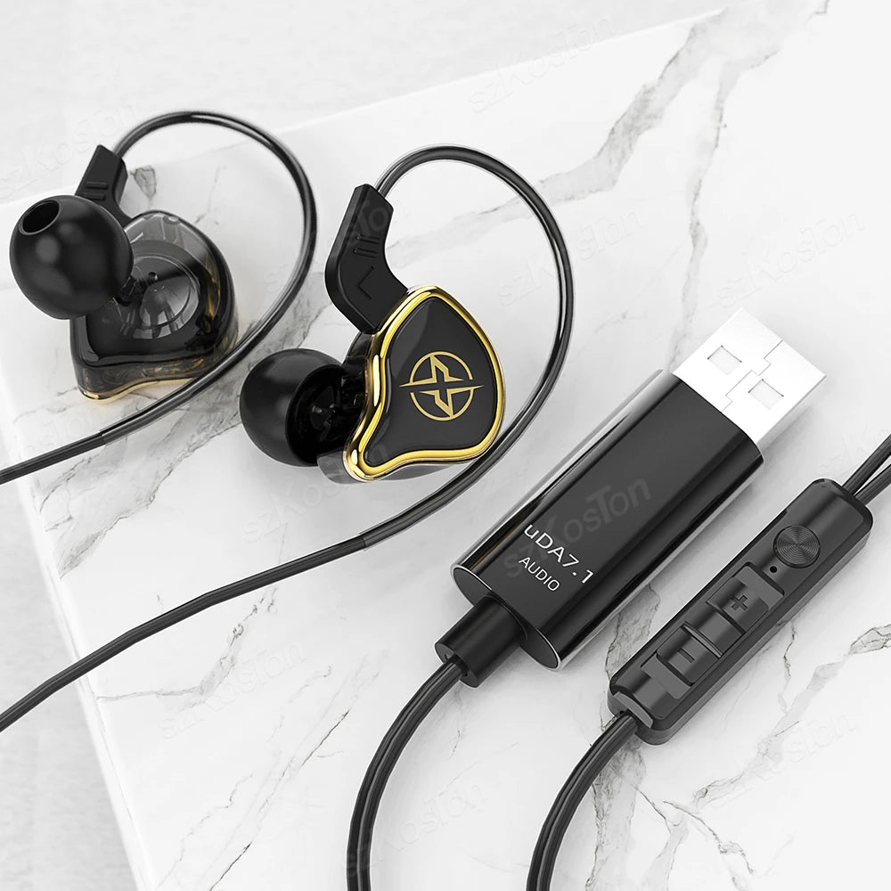 USB Gaming Headphones 7.1 Surround Sound Wired Headset with Microphone Noise Cancelling Earphone for PC Computer PS4 PS5 Laptop