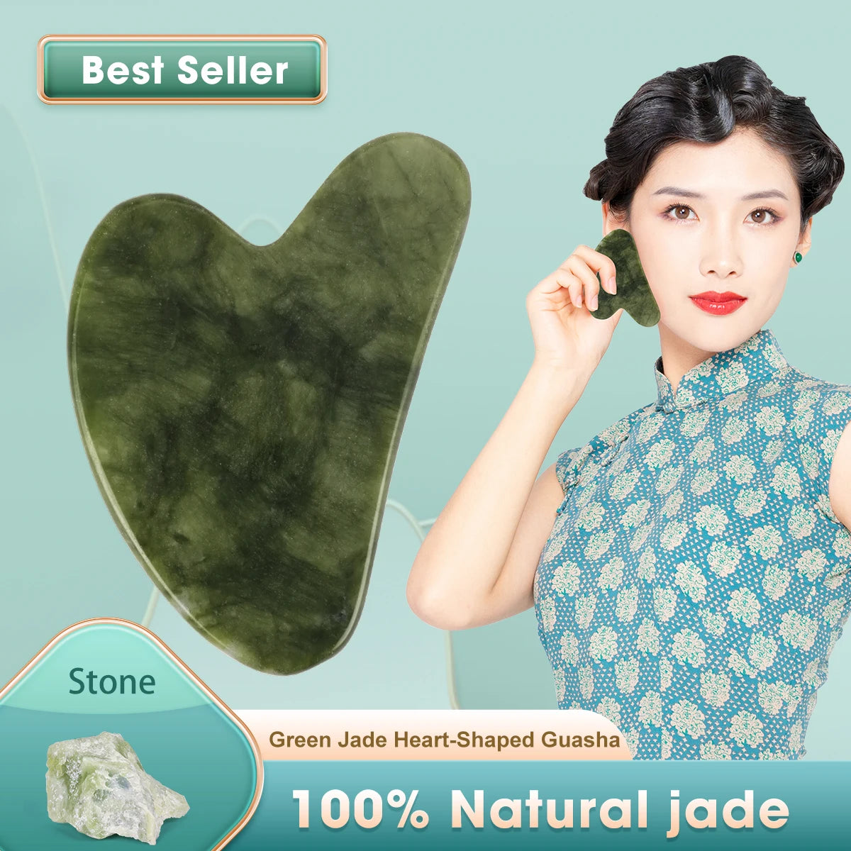 Guasha Massage Natural Stone Jade Scraper Facial Gua Sha SPA  Neck Massager for Face Lifting Wrinkle Remover Beauty Healty Tool