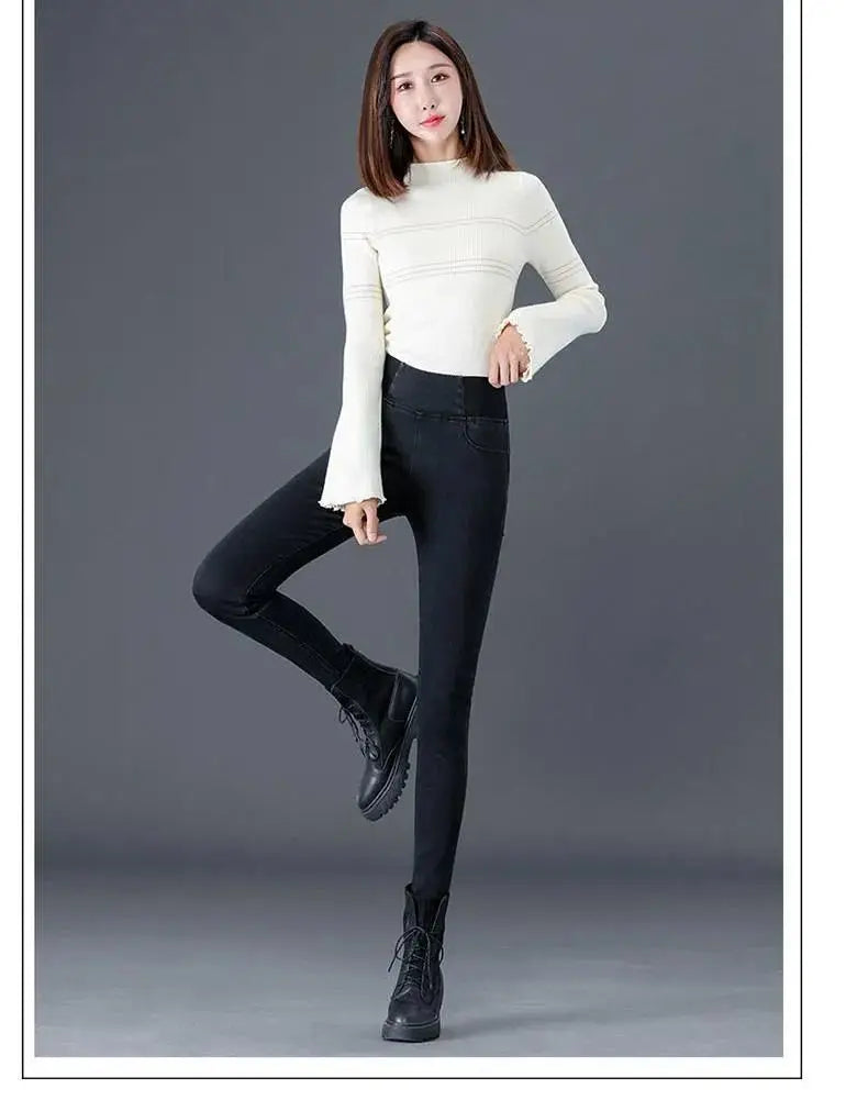 Jeans Oversize 26-38 Slim Denim Pants Women's High Waist Skinny Jean Vintage Wash Pencil Stretch Vaqueros Leggings Pantalones