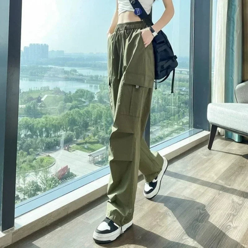 New In Korean Fashion Cargo Pants for Women Comfortable Stretch High Quality Xxl Vintage G Trends 2025 90s Casual Woman Trousers