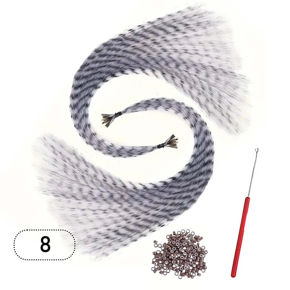 Synthetic Colored I-Tip Faux Feather Hair Extensions 16" 20 Strands Women's Heat Resistant Fiber Festival Extensions Accessories
