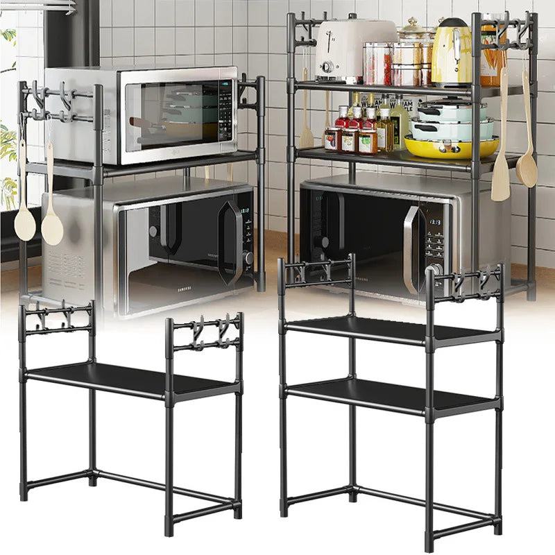 Kitchen Storage Rack Multi-Layer Microwave Rack Simple Standing Countertop Condiment Oven Organizer Shelf Kitchen Accessories