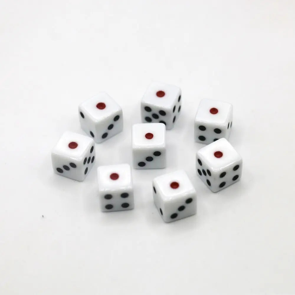 5Pcs/10Pcs 14mm/10mm 6 Sided Drinking White Dices Round Corner Cubes RPG Dice Acrylic Game Accessory Digital Point Dice Set