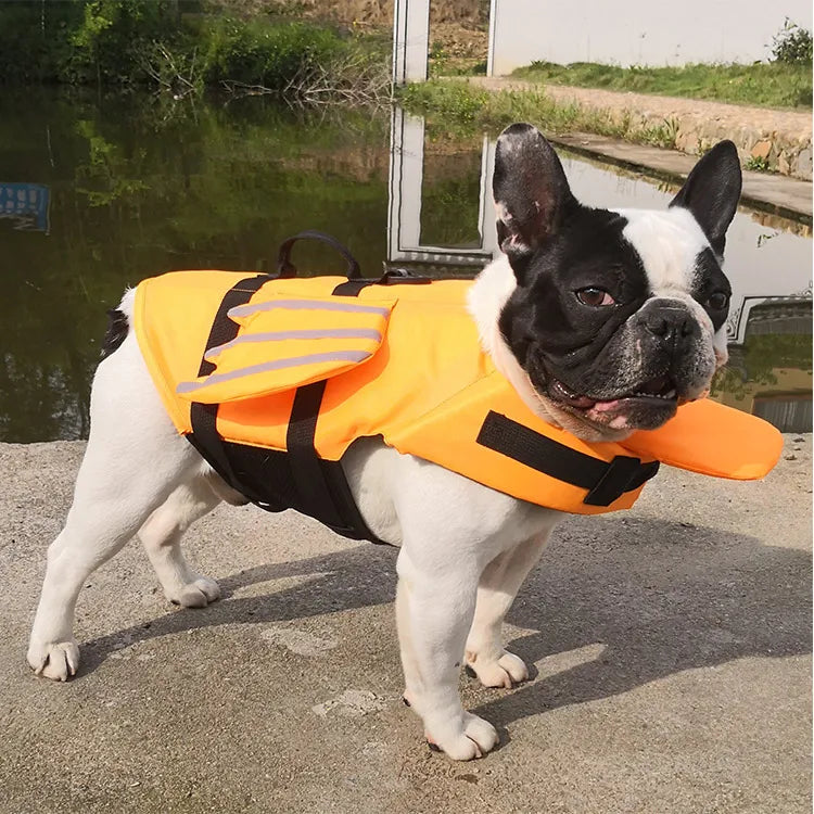 Dog Life Jacket Dog Safety Vest Adjustable Preserver with High Buoyancy and Durable Rescue Handle for Small Medium and Large Dog