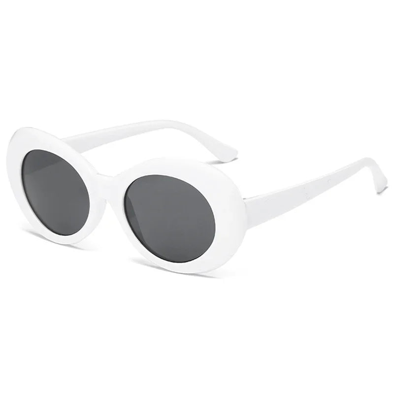 New Retro Oval Sunglasses Man Vintage Fashion Sun Glasses Classic White Black Lentes De Sol Mujer UV400 Gafas De Sol