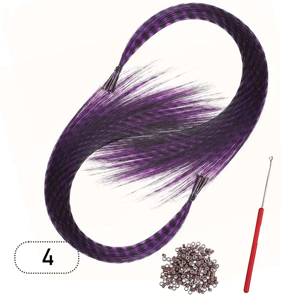 Synthetic Colored I-Tip Faux Feather Hair Extensions 16" 20 Strands Women's Heat Resistant Fiber Festival Extensions Accessories