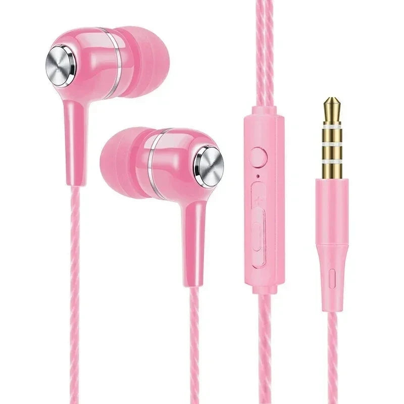 Universal 3.5mm Wired Headphones In Ear Headset Wired Earphones with Mic HiFi Stereo Earbuds Sports In-line Control For Phones
