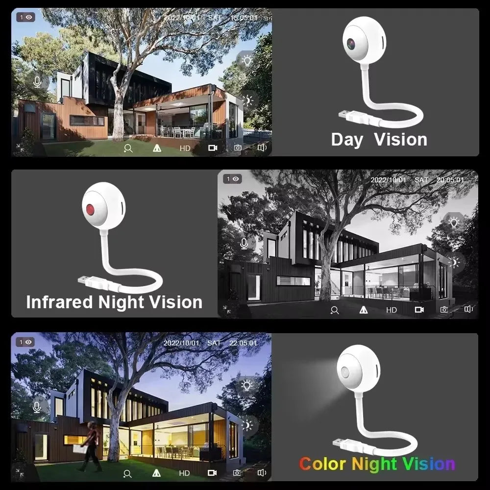 Mini WiFi Camera USB Webcam HD Home Security Camera IP Network Camera Human Detection 2 Way Talk Baby Pet Monitor TUYA App