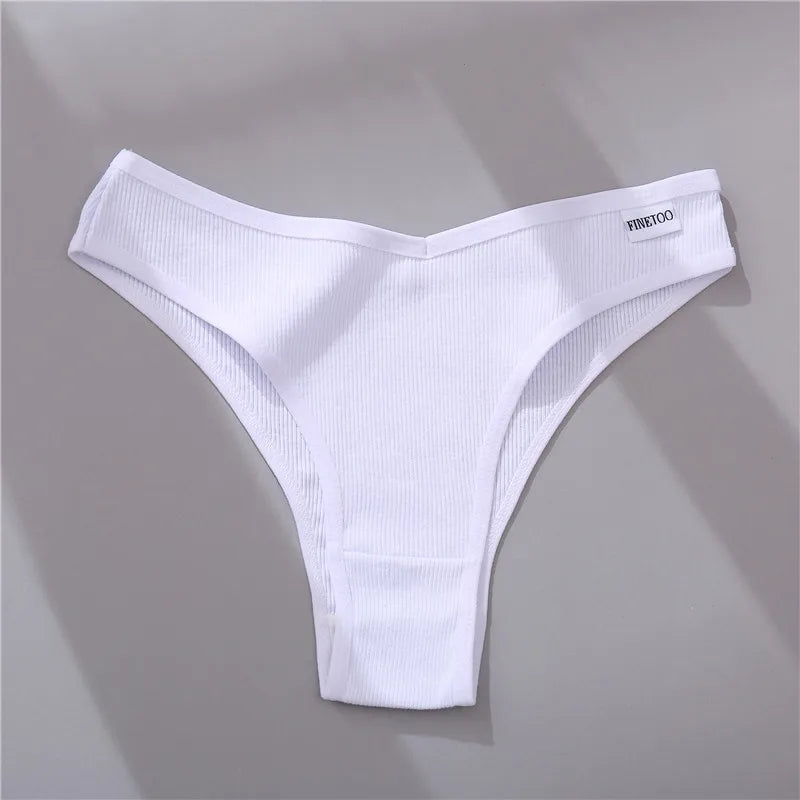 5Pcs/Set Women Cotton Brazilian Panties V Waist Female Underwear Comfortable Underwear Low Rise T-Back Bikini Girls Lingerie New