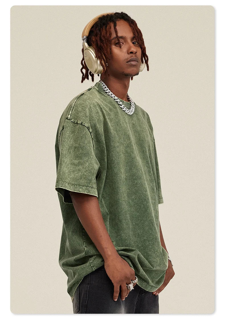 100% Cotton Men's Clothing Vintage Black Acid Wash Hoodies Men Women Oversized Hip Hop Sweatshirts Casual Pullover Y2K Clothes